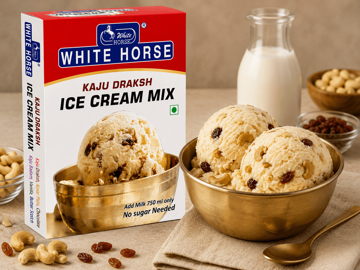 Kaju badam ice cream mix